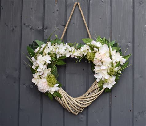 Hand Made Floral Heart Shaped Door Wreath Perfect For All Etsy