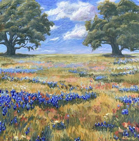 Texas Bluebonnets Painting By Susan Thacker Fine Art America
