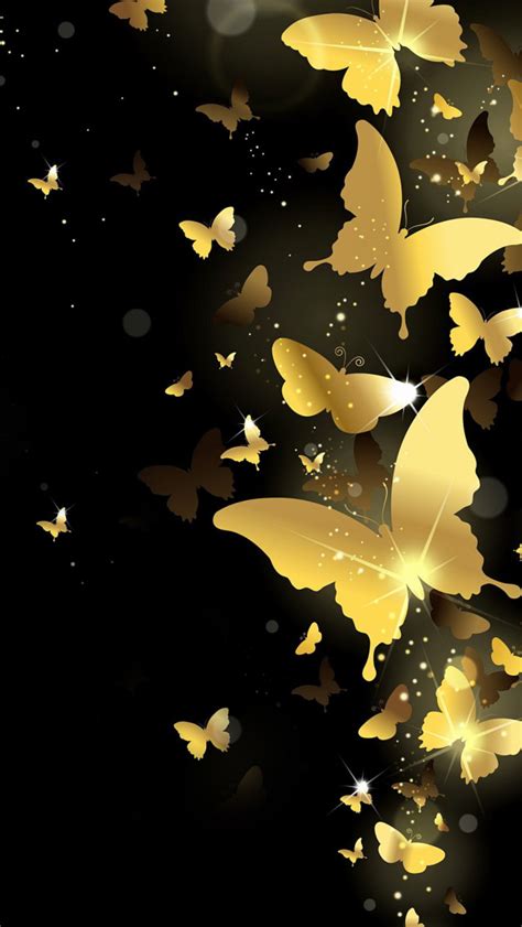 Golden Butterflies Wallpaper For Iphone 5