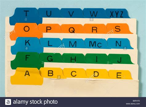 Alphabetical Filing Stock Photos And Alphabetical Filing Stock Images Alamy