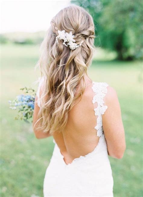 The Most Romantic Bridal Half Up Wedding Hairstyles Bride Hairstyles Simple Bride Hairstyles