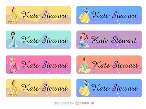 128 Name Labels School Disney Princess Label Waterproof Label Etsy