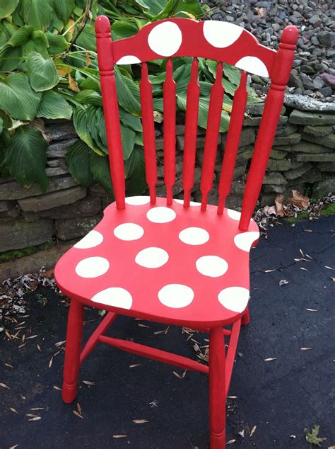 The Blessed Nest Hand Painted Polka Dot Chair For Sale