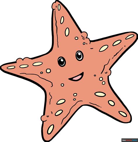 How To Draw A Cute Starfish Really Easy Drawing Tutorial