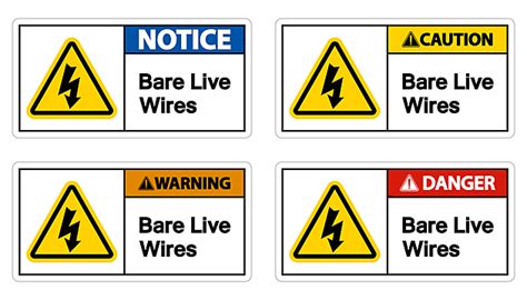 Danger Bare Live Wires Sign On White Background Print Bare Wires Png