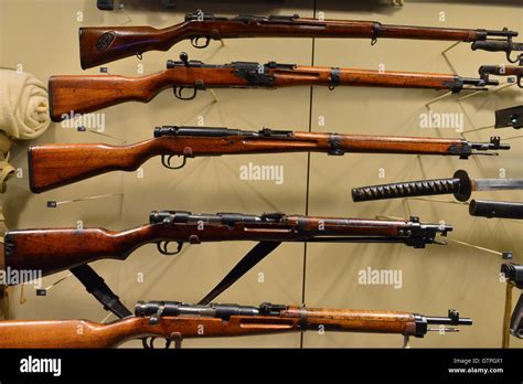 Collection Of Guns From World War Two Stock Photo Alamy