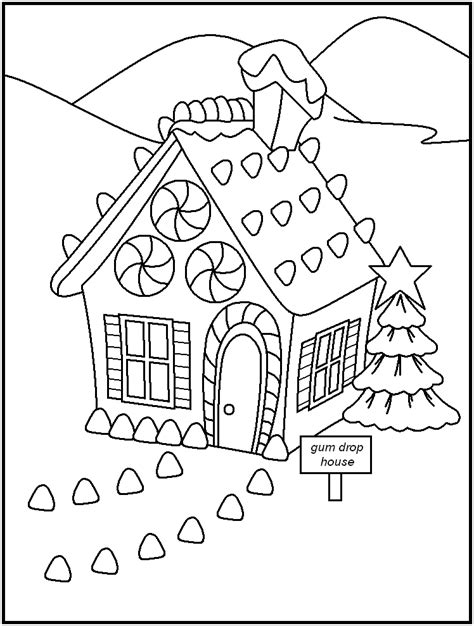 Print these holiday children and family and friends pictures. Christmas Gingerbread House Coloring Pages - Coloring Home