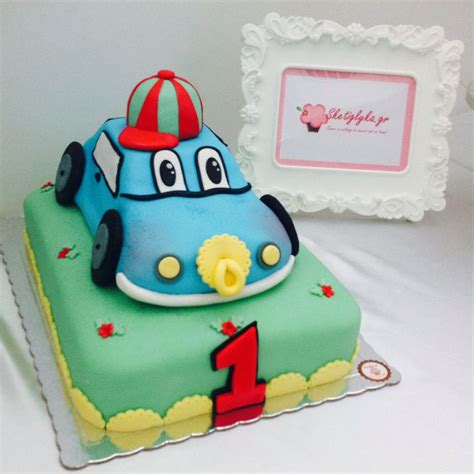 The apps were customized to his interests (martial arts, soccer, angry birds, etc. Baby car cake for a first birthday boy | Cake, Special cake, How to make cake