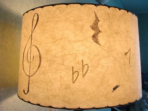 Lamp Shade Hand Painted With Music Symbols Vintage Parchment Etsy