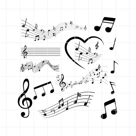 musical notes svg music keys svg music silhouette svg etsy