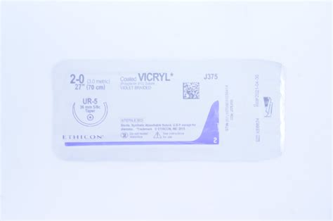 Ethicon J375 2 0 Coated Vicryl Stre Ur 5 36mm 58c Taper 27 Inch