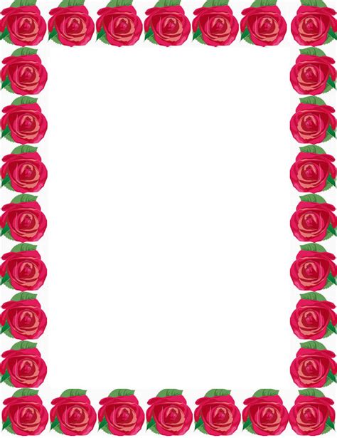 5 Best Images Of Printable Stationery Paper Roses Free