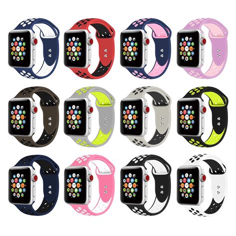 Silicone Sport Band For Apple Watch Band 38mm 40mm 42mm 44mm Replacement Strap Band Compatible
