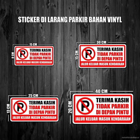 Jual Stiker Dilarang Parkir Di Depan Pintu Sticker Dilarang Parkir