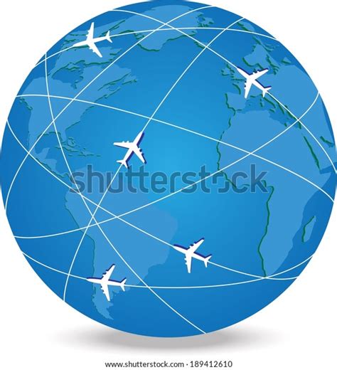Globe Trading Paths Points Vector Illustration Stock Vector Royalty