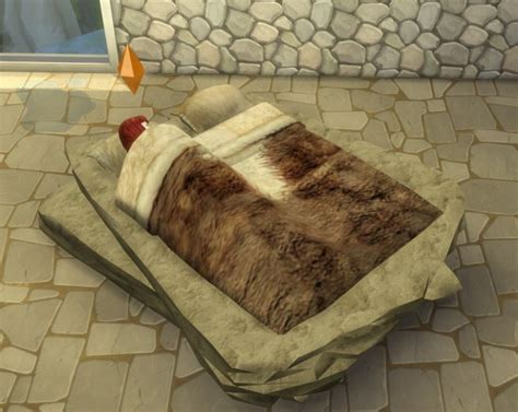 Stone Age Bed By Abuk0 By Biguglyhag At Simsworkshop Sims 4 Updates