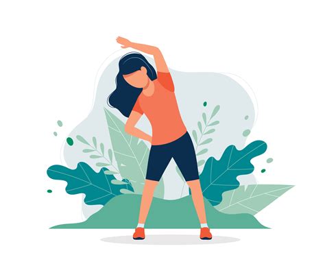Happy Woman Exercising In The Park 451059 Vector Art At Vecteezy