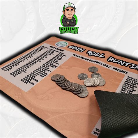 New Coin Roll Hunting Mats Quarters Couch Collectibles Couch