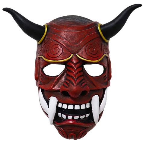 Halloween Hannya Oni Noh Kabuki Prajna Devil Mask Latex Nyhet Red Ea Red Fyndiq
