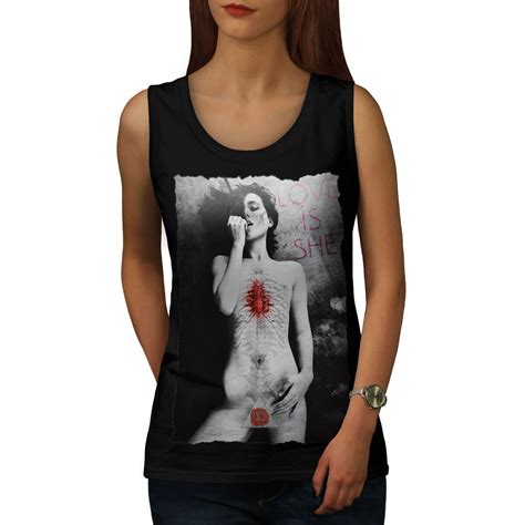 Wellcoda Girl Nude Love She Sexy Womens Tank Top Naked Athletic Sports Shirt Ebay