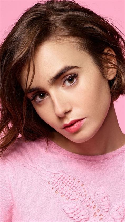 Short Hair Beautiful And Pretty Actress Lily Collins 720x1280