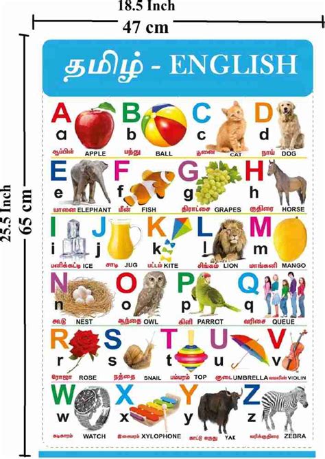 Tamil Alphabets English Alphabets Numbers Chart For Kids 43 Off