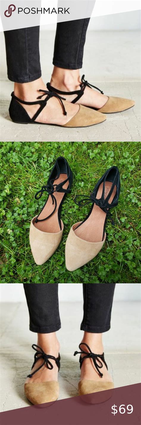 jeffrey campbell suede ankle strap flats duel tone adorable two toned pointed toe flat from