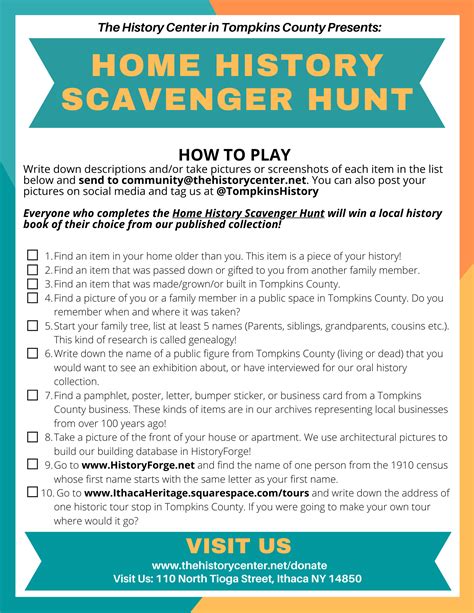 The History Center In Tompkins County Scavenger Hunt