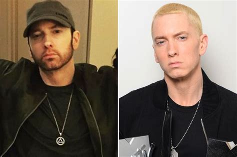 Until 1999, when he created the slim shady persona, eminem had brown hair. Eminem Shows off Beard While Social Media is Freaking Out
