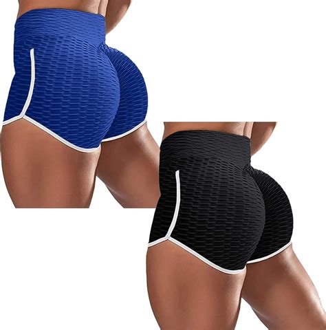 2 Pack Biker Shorts For Women Women S Yoga Shorts Ruched Butt Lifting Sport High