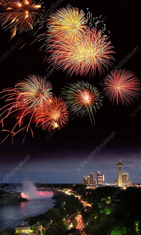 Fireworks Display Over Niagara Falls Stock Image H9100103