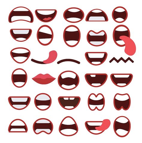 Set Of Mouths Icons Premium Vector