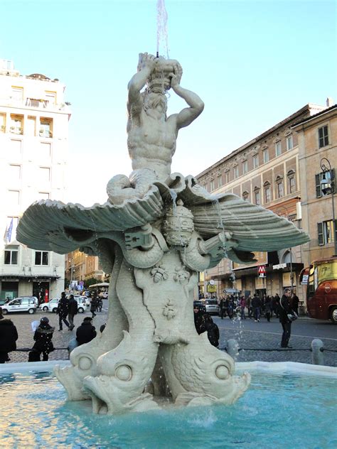 Triton Fountain By Gian Lorenzo Bernini Located In The Piazza Barberini