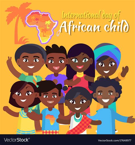 International African Child Day Postcard With Kids