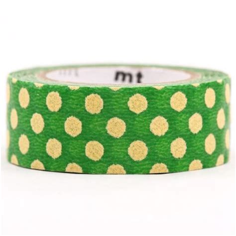 Green Mt Fab Washi Tape Deco Tape Yellow Dots Flock Print Modes U