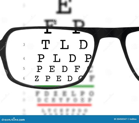 reading glass eye chart