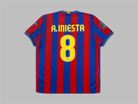 Barcelona 2009 2010 A Iniesta 8 Home Shirt World Champions Excellent