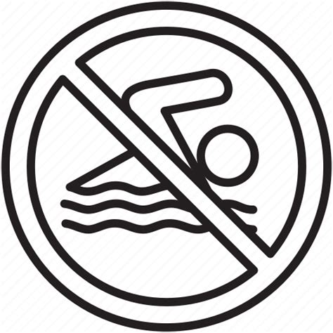 Diving No Signs Swimming Unpermitted Warning Icon Download On