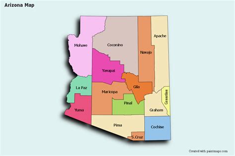Genera Grafico De Mapa De Arizona Colorear Mapa De Arizona Con