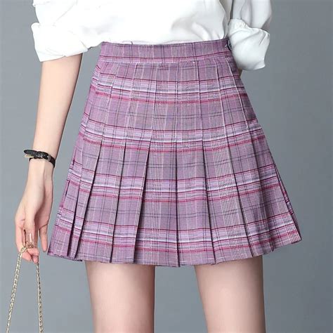 blue plaid japanese skirt school plus size cute skirt kawaii mini pleated skirt harajuku skirts