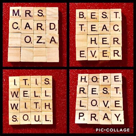 Scrabble Tile Coasters Personalized Themed Christmas Ts Etsy