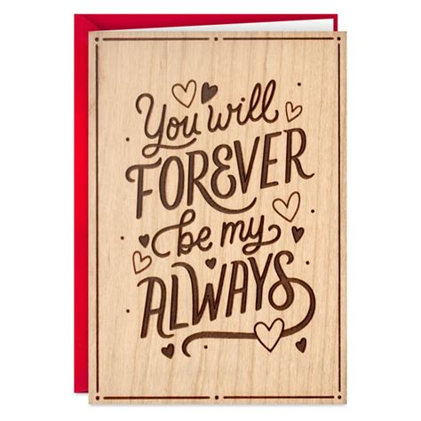 Hallmark Signature Romantic Wood Valentines Day Card Anniversary Card