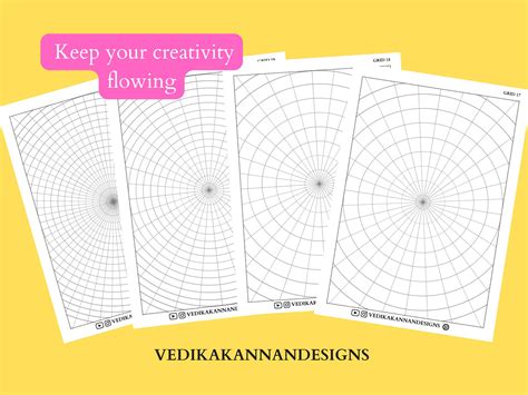 20 Printable Mandala Grid Templates For Mandala Drawing Digital