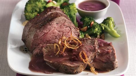A perfectly cooked beef tenderloin is truly a sight to behold. Beef Tenderloin with Red Wine Sauce recipe from Betty Crocker