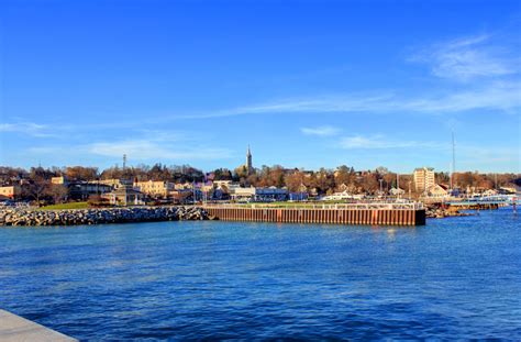 Town From Afar At Port Washington Wisconsin Image Free