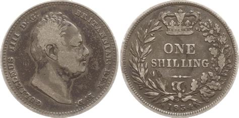 Großbritannien 1 Shilling 1834 William Iv 1830 1837 Fast Sehr Schön