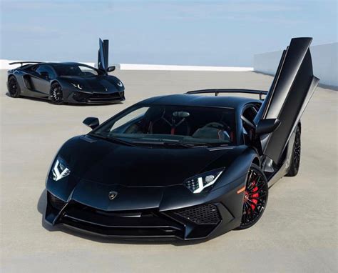 Two Lamborghini Aventador Super Veloce Coupes Painted In Nero Nemesis W