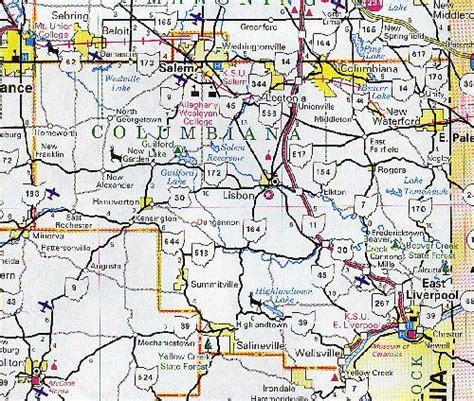 Map Of Columbiana Co Ohio Map Of The Columbiana County Ohio Ohio