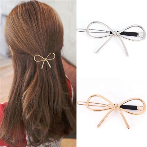 New Vintage Hairpins Metal Bow Knot Hair Barrettes Girls Women Hair