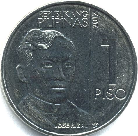 Philippine One Peso Coin Wikipedia Coins Philippine Peso Rizal